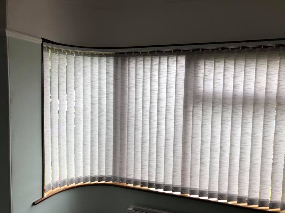 curved vertical blind fitted